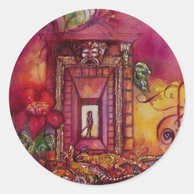 STICKER ROND JARDIN DES OMBRES PERDUES / SERPENTS ET IGUANAS (Devant)