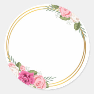 Sticker Rond Jardin d'été Aquarelle Mariage floral