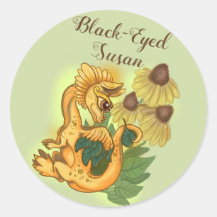 Sticker Rond Jardin dragon de Susan~lil à l'oeil noir