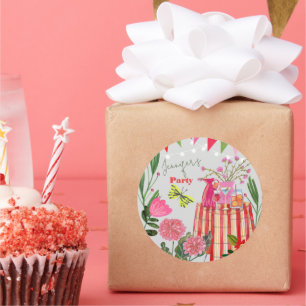 Sticker Rond Jardin fête anniversaire