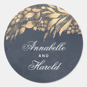 Sticker Rond Jardin Feuille d'or de beaux phoques