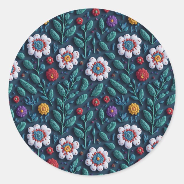 Sticker Rond Jardin fleur sauvage (Devant)