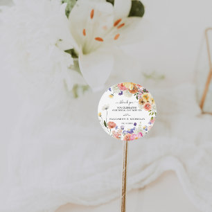 Sticker Rond Jardin fleur sauvage   Faveur de mariage