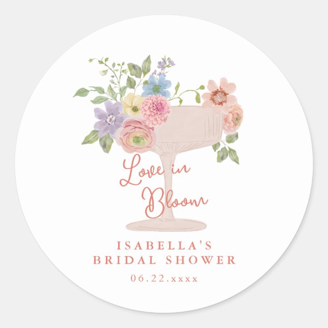 Sticker Rond Jardin Floral Amour en Fleur Mariage (Devant)