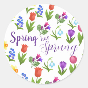 Sticker Rond Jardin Floral Le Printemps Est Là 