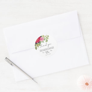 Sticker Rond Jardin Floral lumineux et coloré Merci de mariage