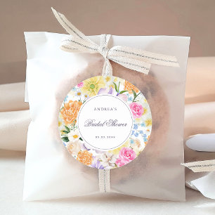 Sticker Rond Jardin Floral Lumineux Printemps Été Mariage Cérém