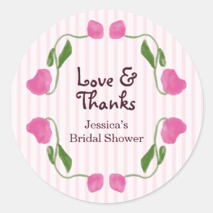 Sticker Rond Jardin Floral Rose Amour et Remerciements Enterrem