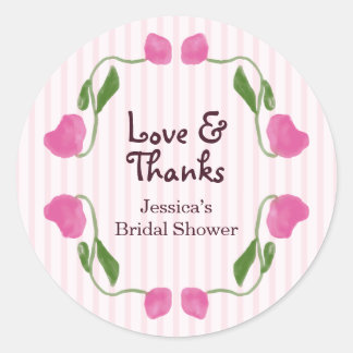 Sticker Rond Jardin Floral Rose Amour et Remerciements Enterrem