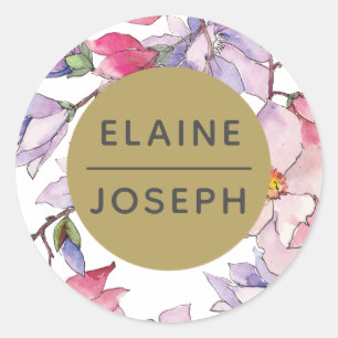 Sticker Rond Jardin floral rose vierge Mariage botanique