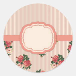 Sticker Rond Jardin floral Vintage anglais magnifique