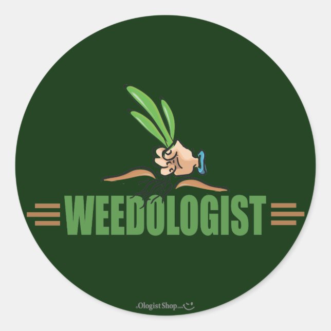 Sticker Rond Jardin humoristique (Devant)