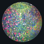 Sticker Rond Jardin italien Gustav Klimt<br><div class="desc">Stickers représentant la peinture à l’huile de Gustav Klimt,  Paysage du jardin italien (1913). Un beau jardin de fleurs colorées : rouge,  blanc,  rose,  violet. Un grand cadeau pour les amateurs d'art Art Nouveau et autrichien.</div>