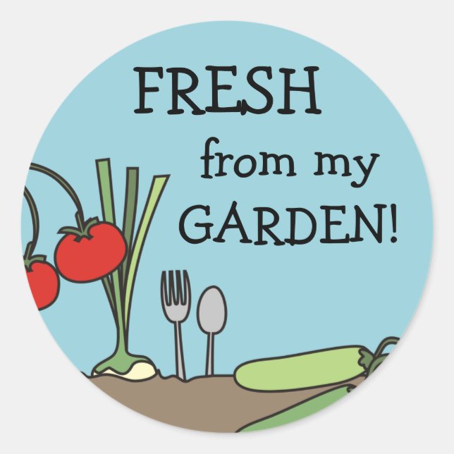 Sticker Rond jardin légumes frais cuisine cuisine cadeau à... (Devant)