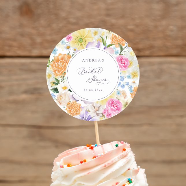 Sticker Rond Jardin Lumineux Floral Printemps Été Mariage (Créateur téléchargé)