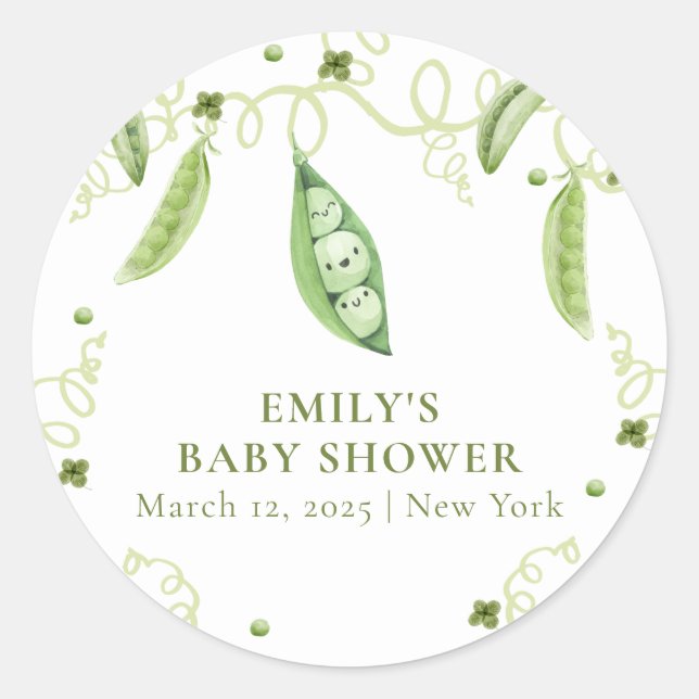 Sticker Rond Jardin Moderne Pois Sucré Dans Baby shower Pod (Devant)