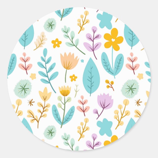 Sticker Rond Jardin plein de couleurs (Devant)