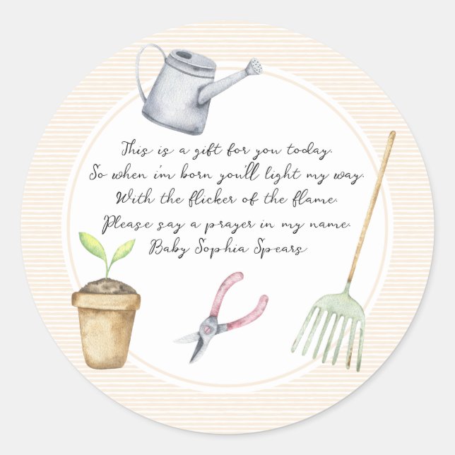 Sticker Rond Jardin Pousse Prière Bougie (Devant)