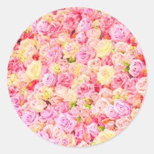 Sticker Rond Jardin rose