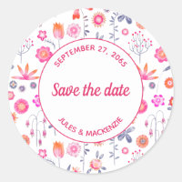 Jardin rose moderne Boho Enregistrer la date