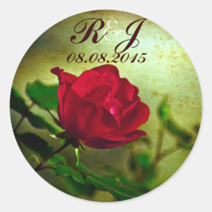 Sticker Rond jardin rouge rose steampunk gothique mariage