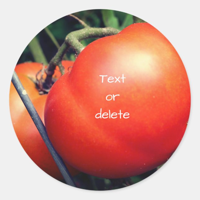 Sticker Rond Jardin Rouge Tomates Nature Personnalisée (Devant)
