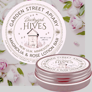 Sticker Rond Jardin ruches cire d'abeille LOCATION BAR ÉTIQUETT