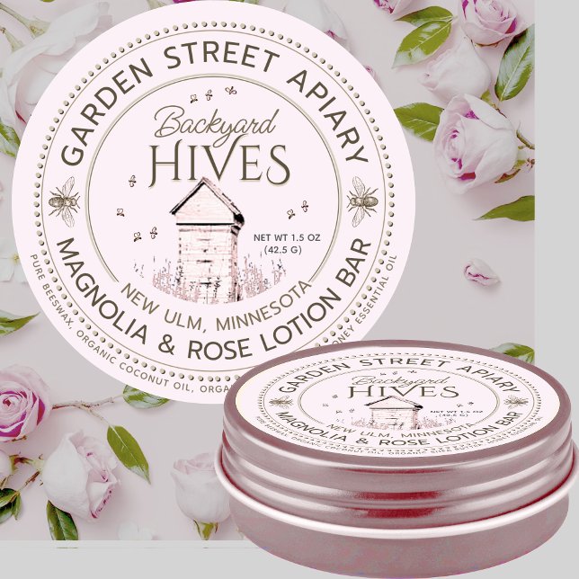 Sticker Rond Jardin ruches cire d'abeille LOCATION BAR ÉTIQUETT (Créateur téléchargé)