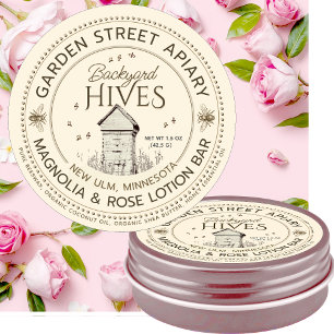 Sticker Rond Jardin ruches cire d'abeille LOCATION BAR ÉTIQUETT