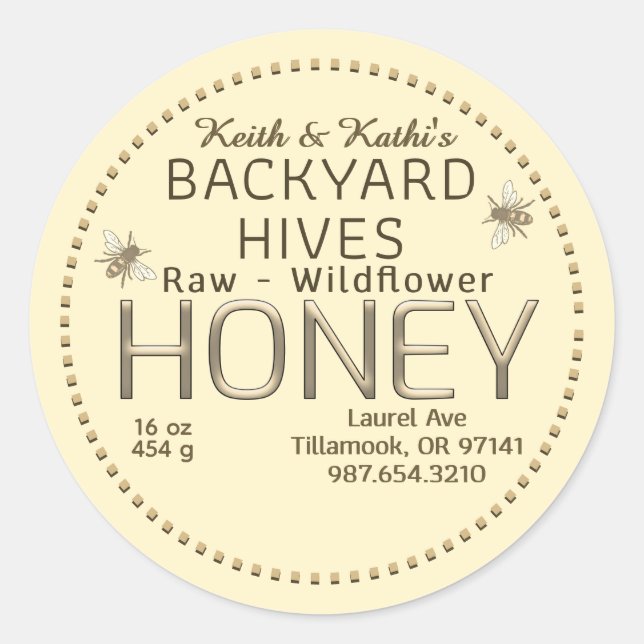 Sticker Rond Jardin ruches d'abeilles et petites abeilles sur l (Devant)