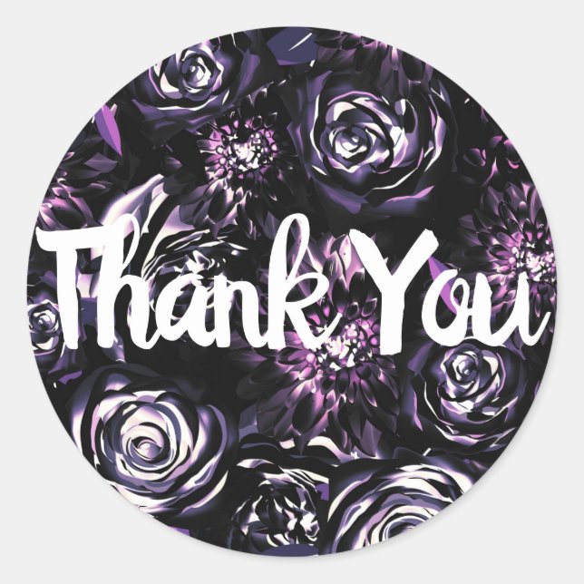 Sticker Rond Jardin Sombre Fleurs Violettes Ensorcelantes de Gl (Devant)