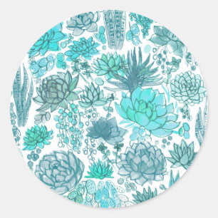 Sticker Rond Jardin succulent