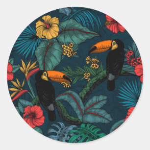 Sticker Rond Jardin toucan 2
