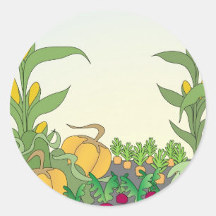 Sticker Rond Jardin végétal