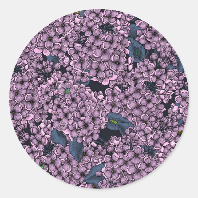 Sticker Rond Jardin Violet Lilac (Devant)