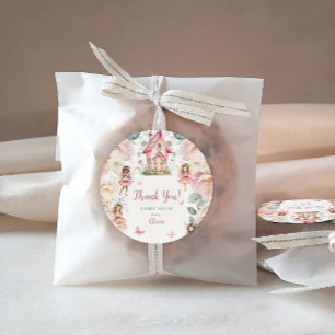 Sticker Rond Jardin Whimsical Fairy Tea Party Filles Anniversai