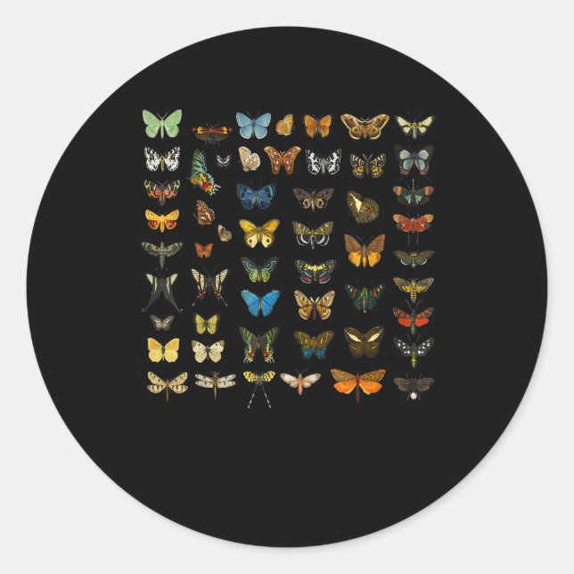 Sticker Rond jardinier de tableau des espèces de papillon botan (Devant)