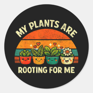 Sticker Rond Jardinier drôle graphique femmes hommes plantes ja
