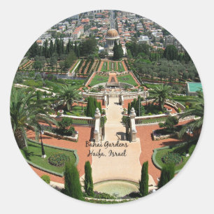 Sticker Rond Jardins Bahai, Haïfa, Israël,