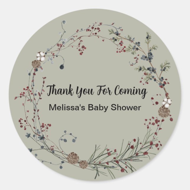 Sticker Rond Jardins Fleurs sauvages de Boho rustique Winterber (Devant)