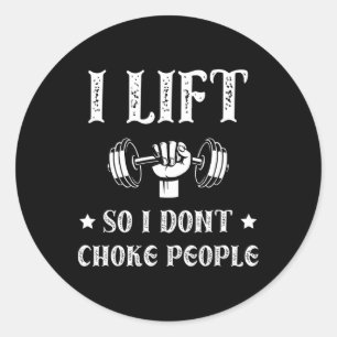 Sticker Rond J'Ascense Donc Je Ne Choque Pas Les Gens Drôle Gym