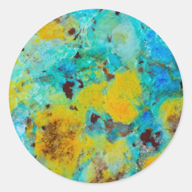 Sticker Rond Jasper Chrysocolla Bleu (Devant)