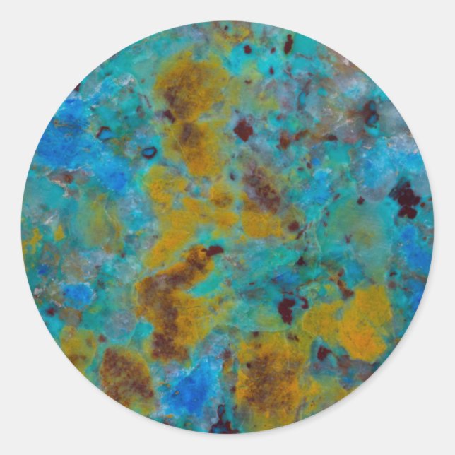 Sticker Rond Jasper Chrysocolla Bleu Tacheté (Devant)