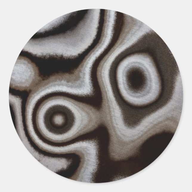 Sticker Rond Jasper pierre noir et blanc (Devant)