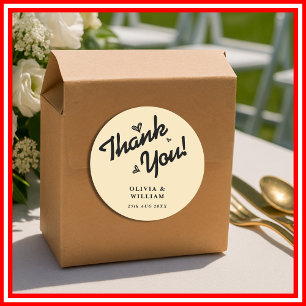 Sticker Rond Jaune Beurre Fleur Sauvage Mariage Remerciement
