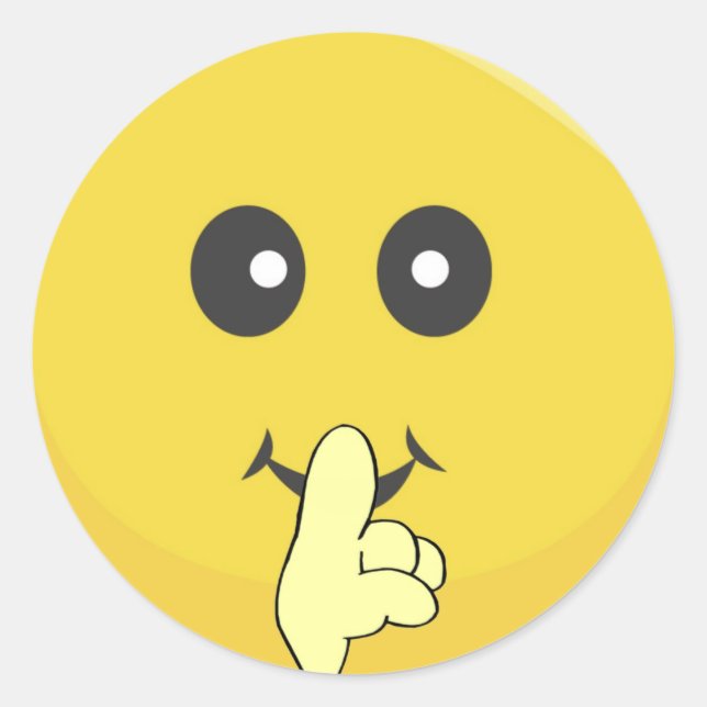 Sticker Rond Jaune brillant et joyeux visage souriant (Devant)
