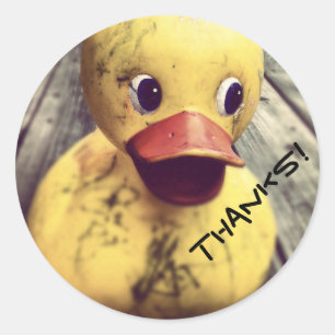 Sticker Rond Jaune Caoutchouc Merci!