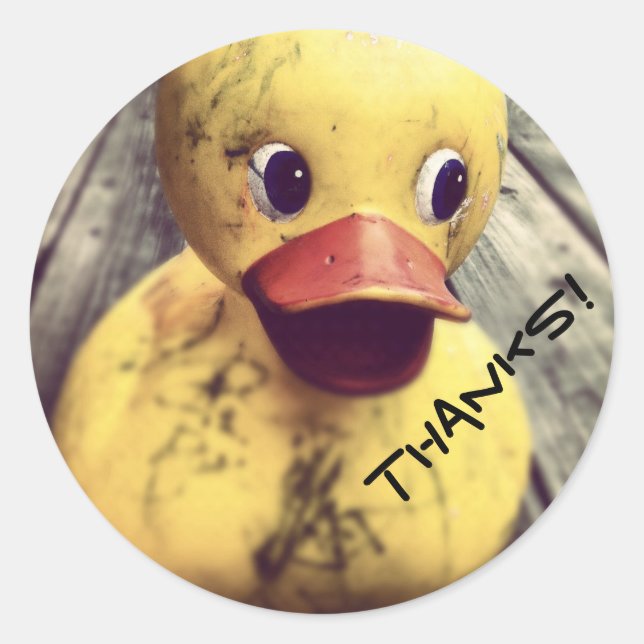 Sticker Rond Jaune Caoutchouc Merci! (Devant)