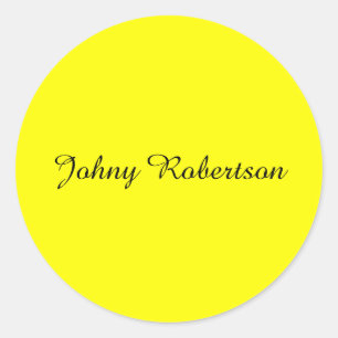 Sticker Rond Jaune Clair Élégant Professionnel Moderne