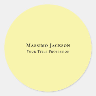 Sticker Rond Jaune clair uni élégant professionnel moderne